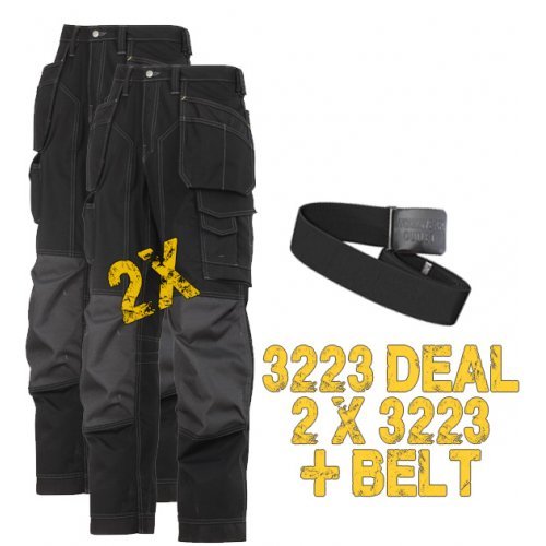 Snickers 2 x 3223 New Floor Layers Trousers+ PTD Belt