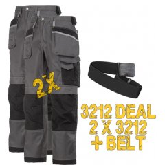 2 x Snickers 3212 3-Series Trousers, 3212 x 2 Plus A Belt