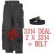 Snickers Workwear 3314 Deal 1 2 x 3314 Trousers Plus A Belt