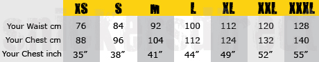 Snickers Size Chart